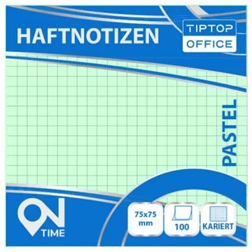 Spirit: Kockás pasztell zöld 100 lapos öntapadós jegyzettömb 75x75mm