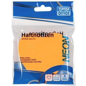 Spirit: Szív alakú 100 lapos öntapadós jegyzettömb 75x75mm