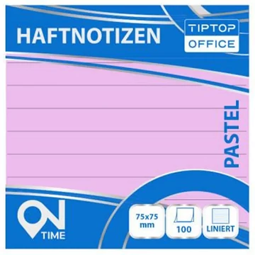 Spirit: Vonalas pasztell rózsaszín 100 lapos öntapadós jegyzettömb 75x75mm