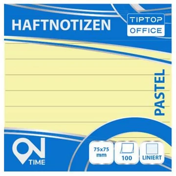 Spirit: Vonalas pasztell sárga 100 lapos öntapadós jegyzettömb 75x75mm