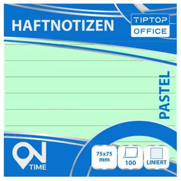 Spirit: Vonalas pasztell zöld 100 lapos öntapadós jegyzettömb 75x75mm