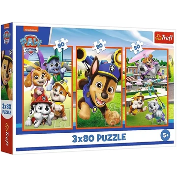 Mancs őrjárat mosolygós kutyák 3x80db-os puzzle - Trefl