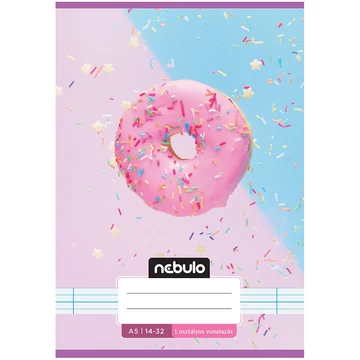 Nebulo: Tűzött 1. osztályos fánk mintás vonalas füzet 14-32 A/5
