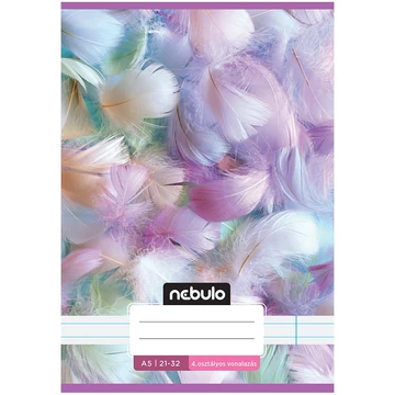 Nebulo: Tűzött 4. osztályos tollpihe mintás vonalas füzet 21-32 A/5