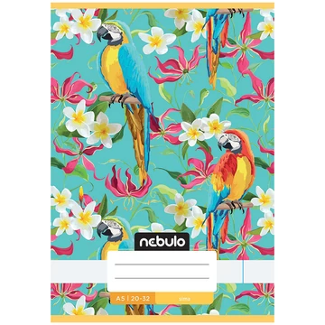 Nebulo: Tűzött papagáj mintás sima füzet 20-32 A/5