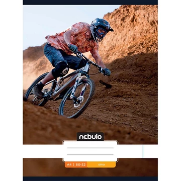 Nebulo: Tűzött sima biciklis mintás füzet 80-32 A/4