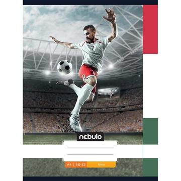 Nebulo: Tűzött sima foci HUN mintás füzet 80-32 A/4