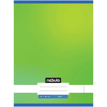 Nebulo: Tűzött sima friss zöld színű füzet 80-32 A/4