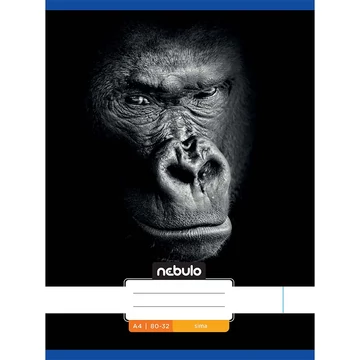 Nebulo: Tűzött sima gorilla mintás füzet 80-32 A/4