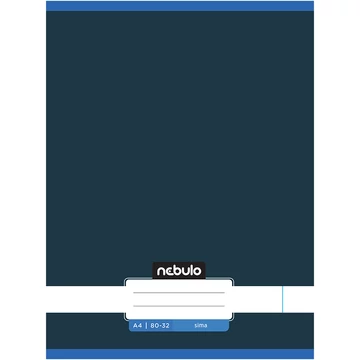 Nebulo: Tűzött sima grafitkék színű füzet 80-32 A/4