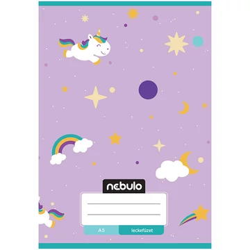 Nebulo: Tűzött unikornis mintás leckefüzet A/5