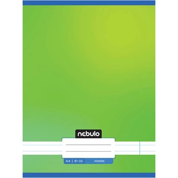 Nebulo: Tűzött vonalas friss zöld színű füzet 81-32 A/4