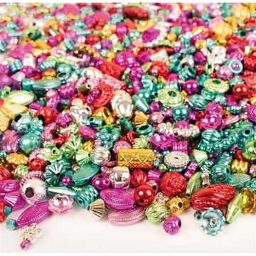 PlayBox: Változatos formák metál színű gyöngy szett 3000db-os