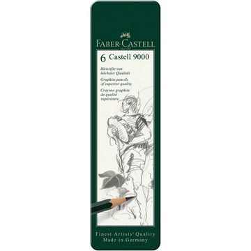 Faber-Castell: Castell 9000 Grafitceruza 6db-os szett fém dobozban
