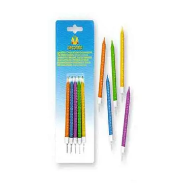 Születésnapi gyertya Happy Birthday nyomtatással 10db-os szett