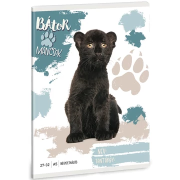 Ars Una: Bátor Mancsok - Fekete párduc kockás füzet A/5 27-32