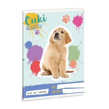 Ars Una: Cuki Állatok - Golden Retriever A/5 1.osztályos vonalas füzet 14-32