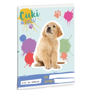 Ars Una: Cuki Állatok - Golden retriever vonalas füzet A/5 21-32