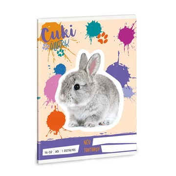 Ars Una: Cuki Állatok - Nyuszi A/5 1.osztályos vonalas füzet 14-32
