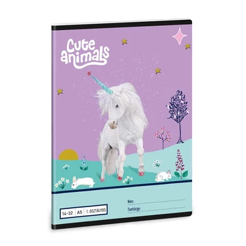 Ars Una: Cute Animals - Unicorn A/5 1.osztályos vonalas füzet 14-32