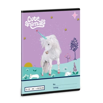 Ars Una: Cute Animals - Unicorn A/5 3.osztályos vonalas füzet 12-32