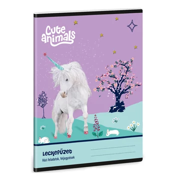 Ars Una: Cute animals Unikornis mintás leckefüzet 38 lapos A/5