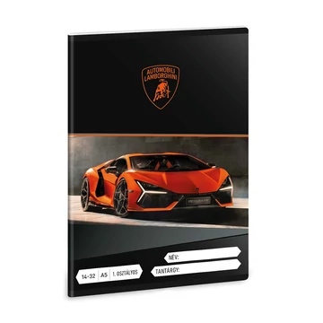 Ars Una: Narancssárga Lamborghini A/5 1.osztályos vonalas füzet 14-32