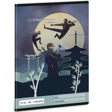 Ars Una: Ninjas in the Dark A/5 3.osztályos vonalas füzet 12-32