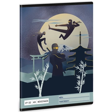 Ars Una: Ninjas in the dark mintás kockás füzet A/5 27-32