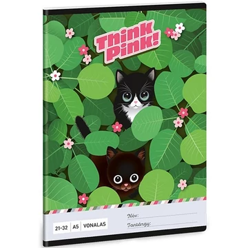 Ars Una: Think Pink cicás vonalas füzet A/5 21-32