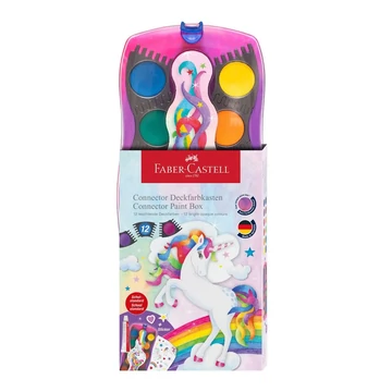 Faber-Castell: Connector 12db-os vízfesték készlet összeilleszthető palettákkal, unikornisos