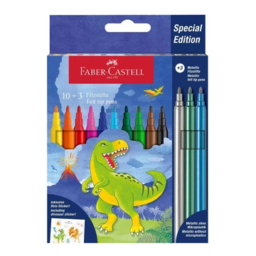 Faber-Castell: Dinoszauruszos filctoll 10+3db-os csomag