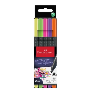Faber-Castell: Grip neon 0,4mm-es tűfilctoll szett 5db-os