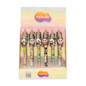 Nebulo: Pandás nyomógombos radírozható zseléstoll többféle 1db