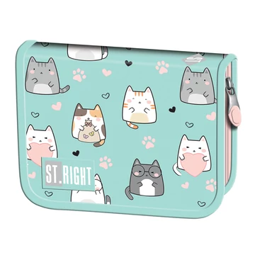 St.Right Charming Cats cicás kihajtható tolltartó PC03 20,5x14x3,5cm