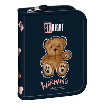 St.Right Teddy bear maci mintás kihajtható tolltartó PC03 20,5x14x3,5cm