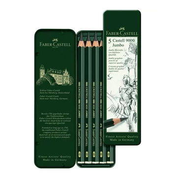Faber-Castell: 9000 Jumbo grafitceruza fém dobozban 5db-os szett
