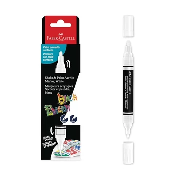 Faber-Castell: Black Edition Shake & Paint 2 végű 3mm-es és 1mm-es fehér marker