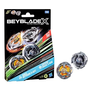 Beyblade X: Dupla csomag - Gale Wyvern 3-60T & Sword Dran 3-80B pörgettyű - Hasbro