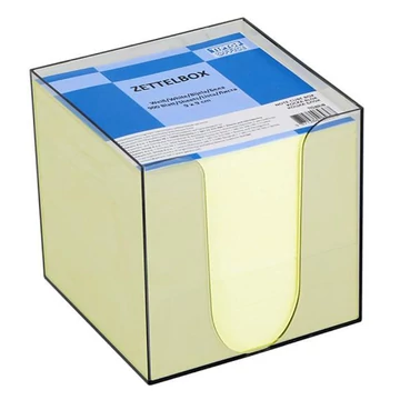 Spirit: Sárga jegyzettömb átlátszó tárolóban 900lapos 9x9x9cm