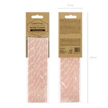 Papír szívószál light-pink színben 19,5cm 10db-os kiszerelésben 