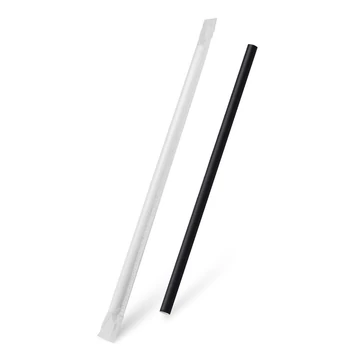 Jumbo külön csomagolt szívószál fekete színben 100db 40939