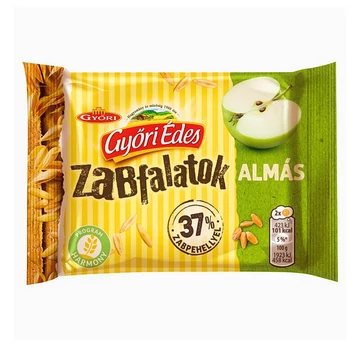 Győri édes zabfalatok almás, zabpelyhes, omlós keksz 44g
