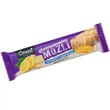Cornexi gluténmentes hozzáadott cukor nélküli citromos nápolyi ízű müzliszelet 25g