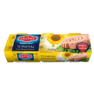 Grande tonhaltörzs napraforgóolaj 3x80 g