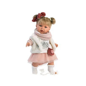 Llorens: Julia síró baba mellényben 42cm-es (42402)