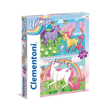 Hiszek az unikornisokban Supercolor 2 az 1-ben puzzle 2x20db-os - Clementoni