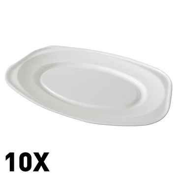 Eldobható fehér ovális habtálca 35x24,7cm 10db 75135