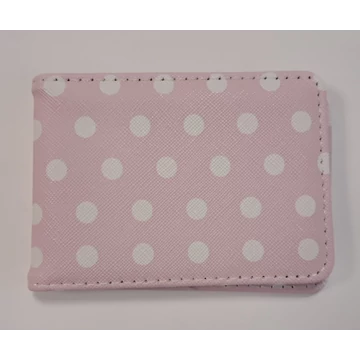 Személyi igazolványtartó rózsaszín pöttyös változatban