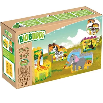 Szafaris képalkotás | építőjáték | 21 db építőkocka | BiOBUDDi BB-0257